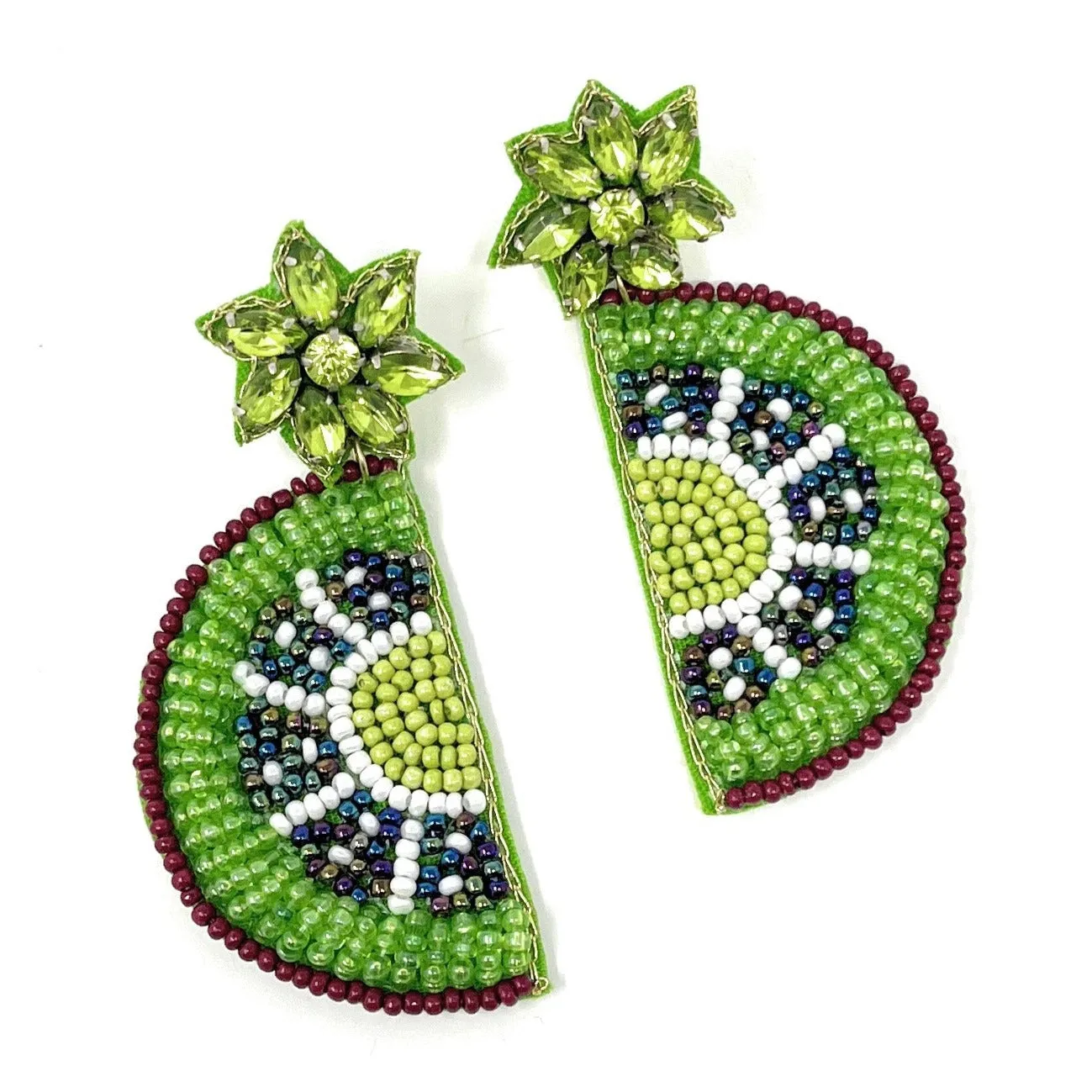 Kiwi Beaded Earrings