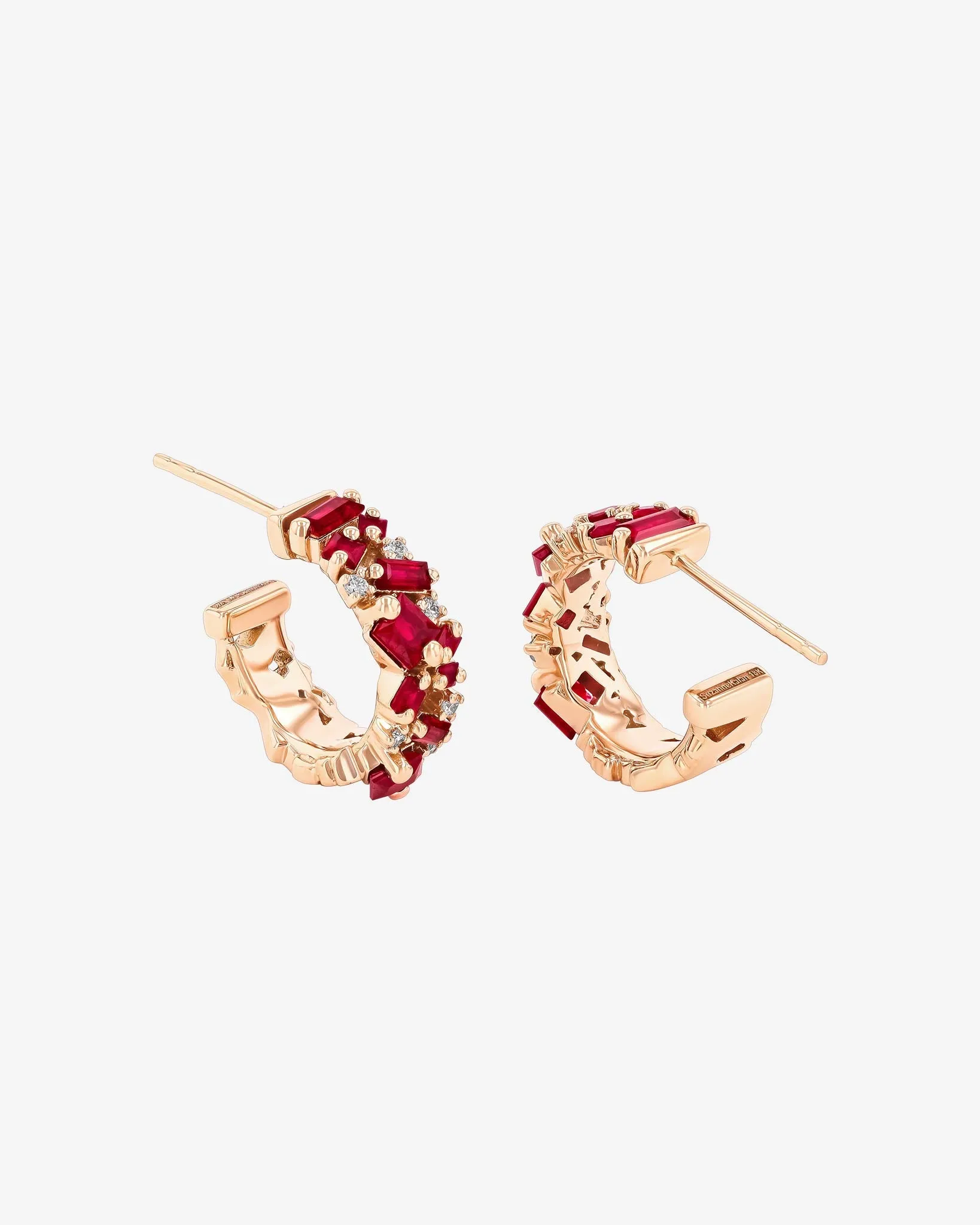 La Fantaisie Ruby Mini Hoops