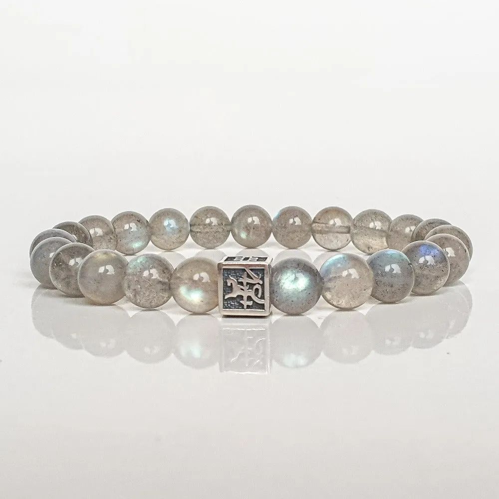 Labradorite AAA Silver Bracelet for Men - Vytis - "The Guardian"