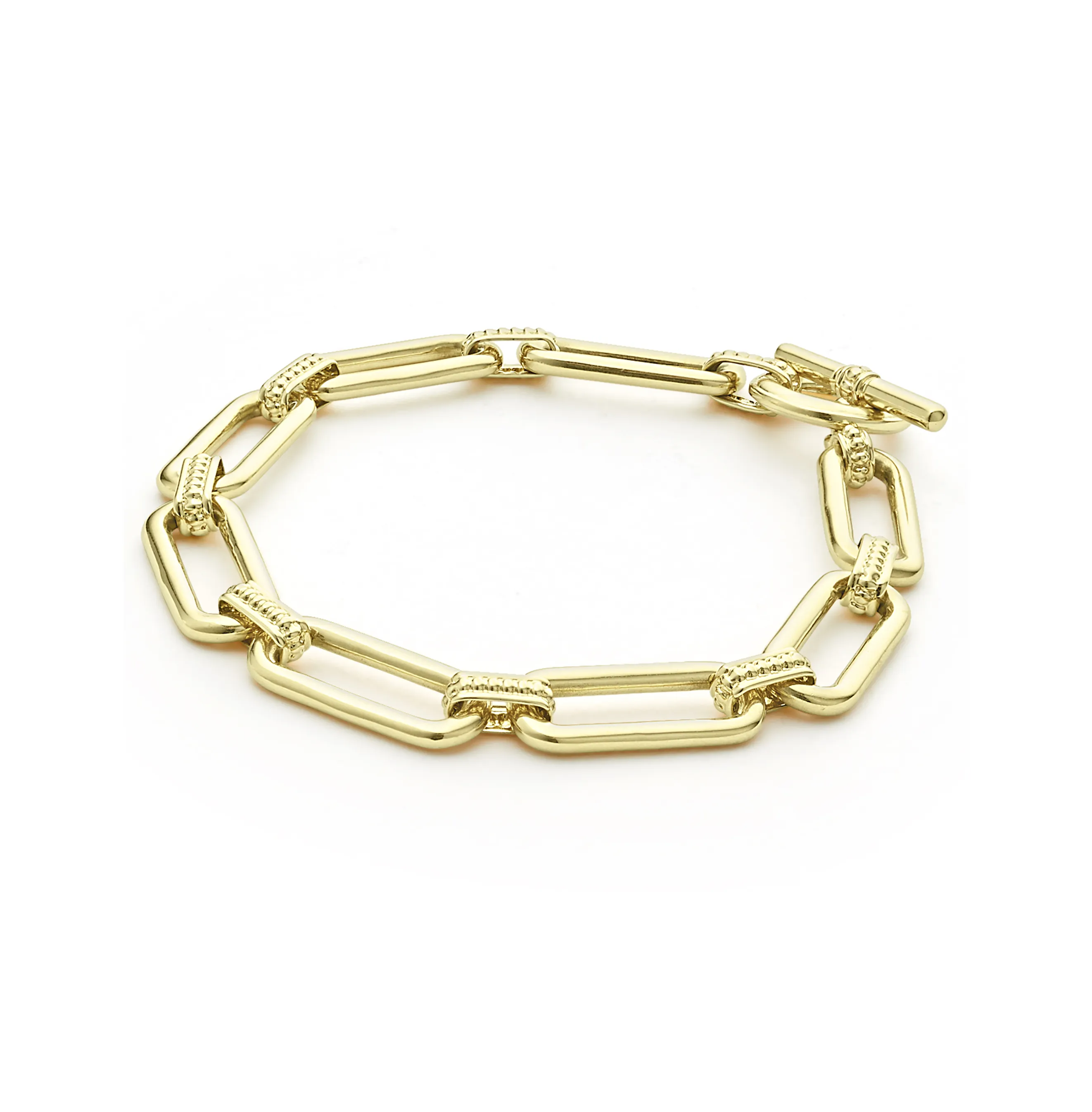 LAGOS Signature Caviar Yellow Gold Link Bracelet