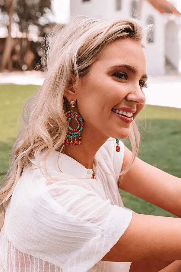 Lasting Friendship Beaded Earrings In Coral