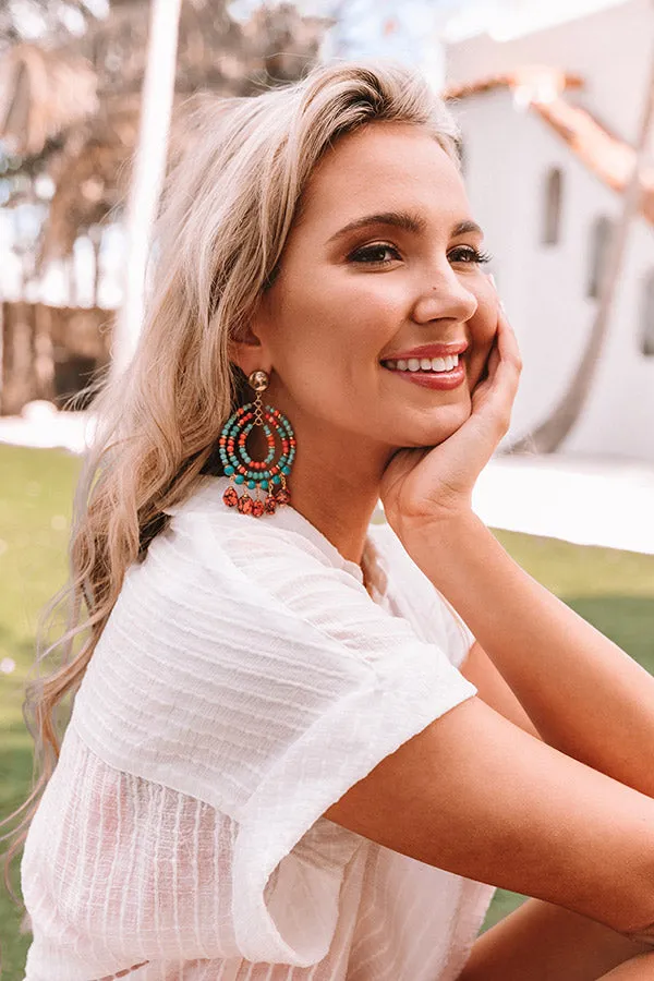 Lasting Friendship Beaded Earrings In Coral