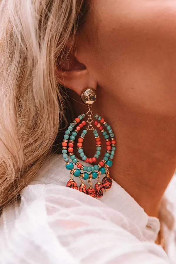 Lasting Friendship Beaded Earrings In Coral