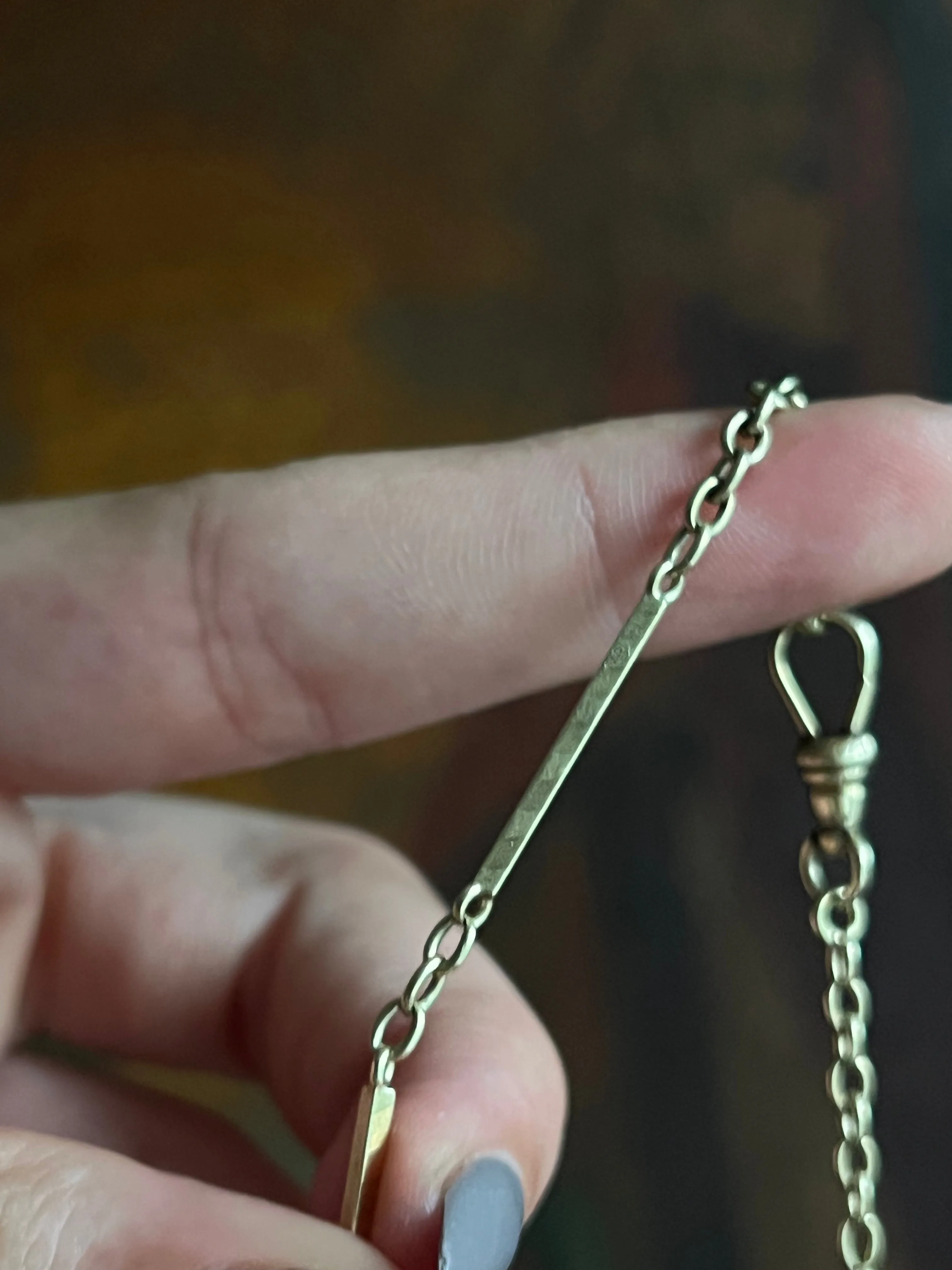 Late 19th Century 14ct Watch Chain with Ribbon Etching