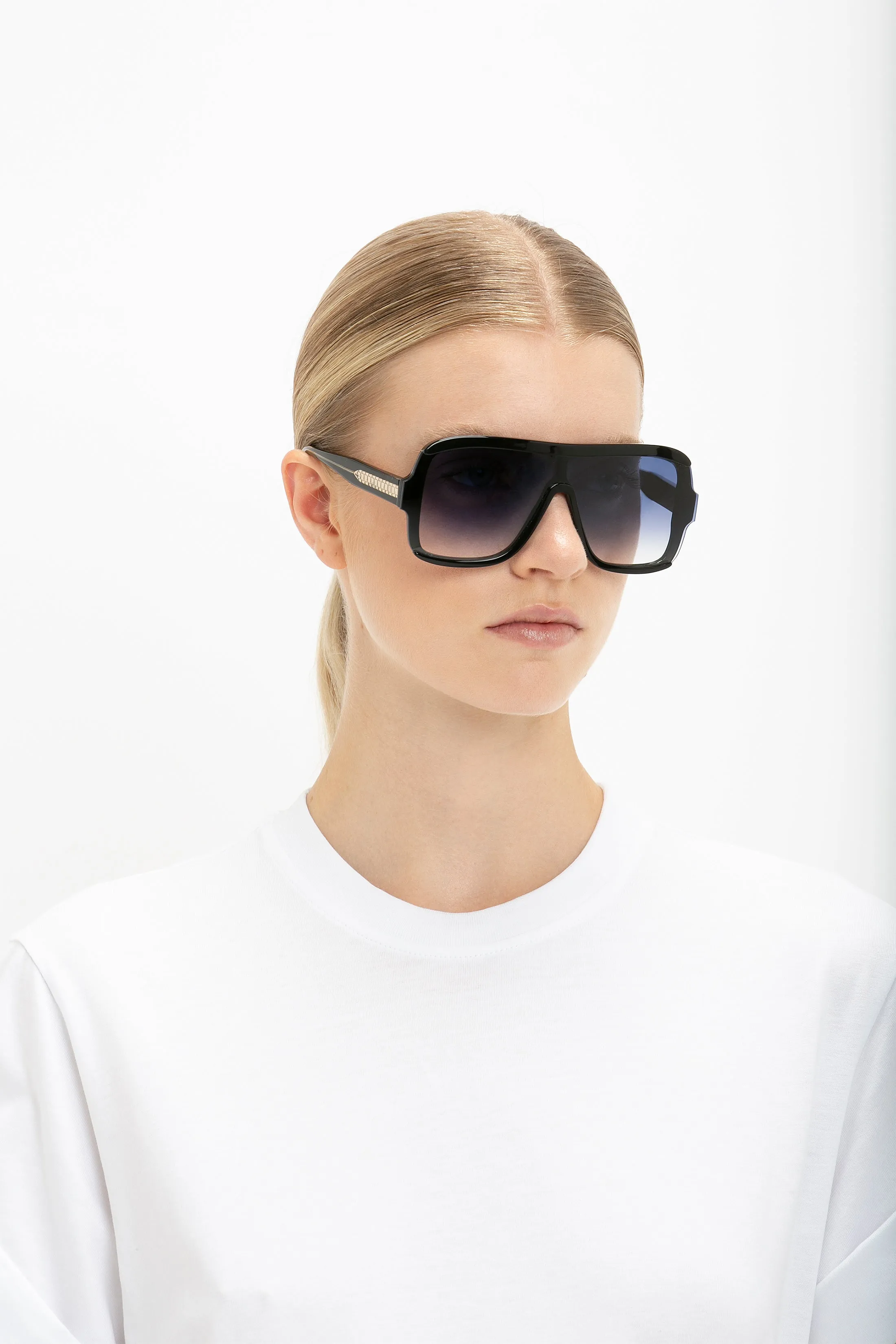 Layered Mask Sunglasses In Black Gradient