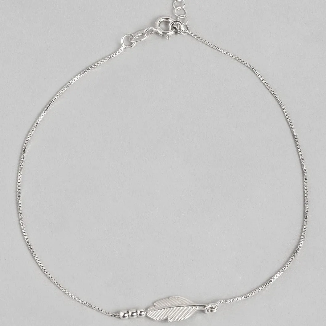 Leaf 925 Sterling Silver Anklet