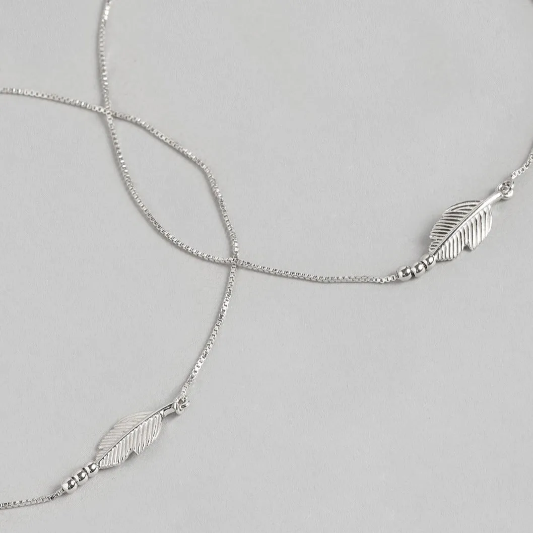 Leaf 925 Sterling Silver Anklet