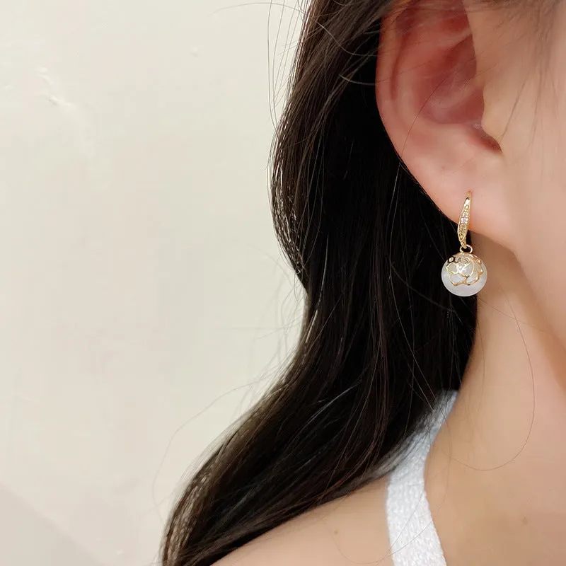 Light Luxury Flower Opal Earrings