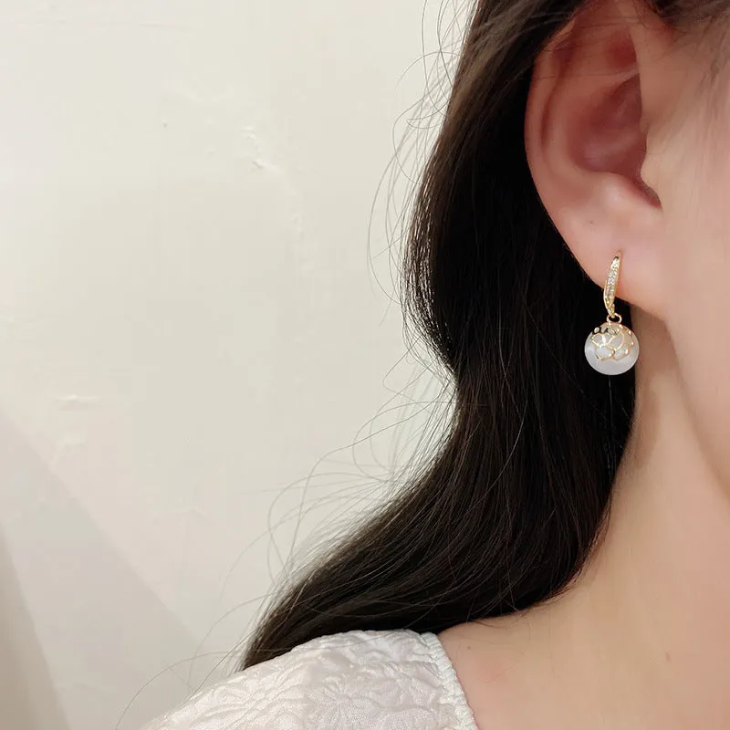 Light Luxury Flower Opal Earrings