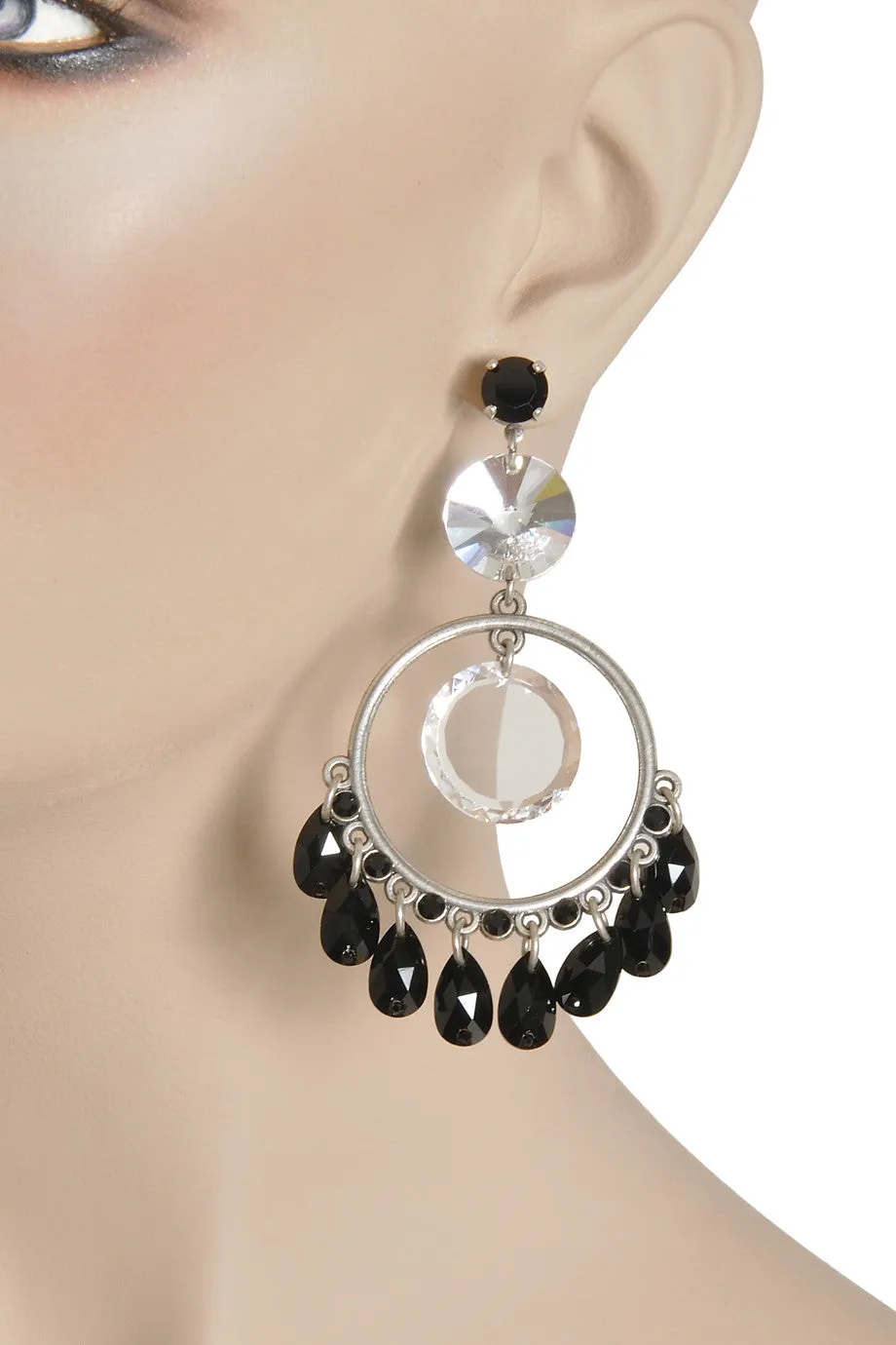 LK DESIGNS Black Drop Earrings