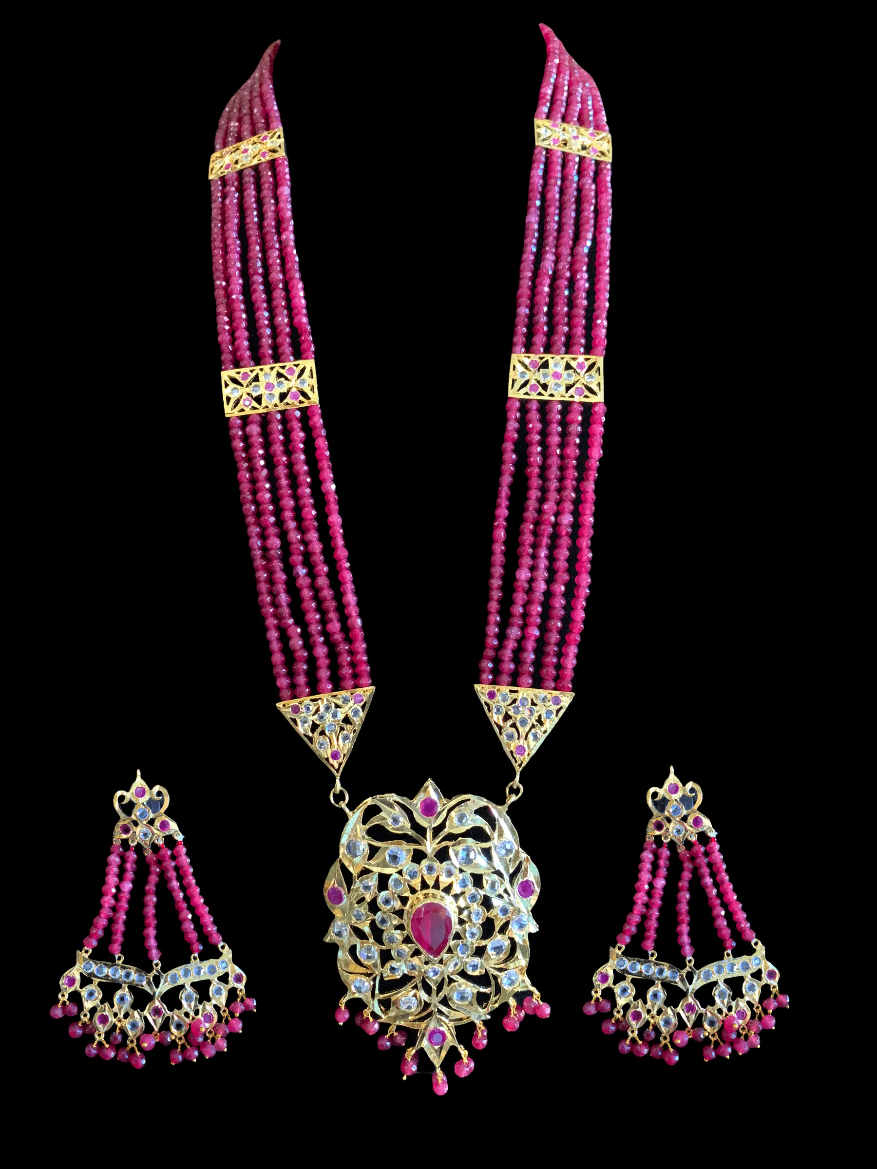 LN120 Cassie Ruby rani haar with earrings ( SHIPS IN 4 WEEKS  )