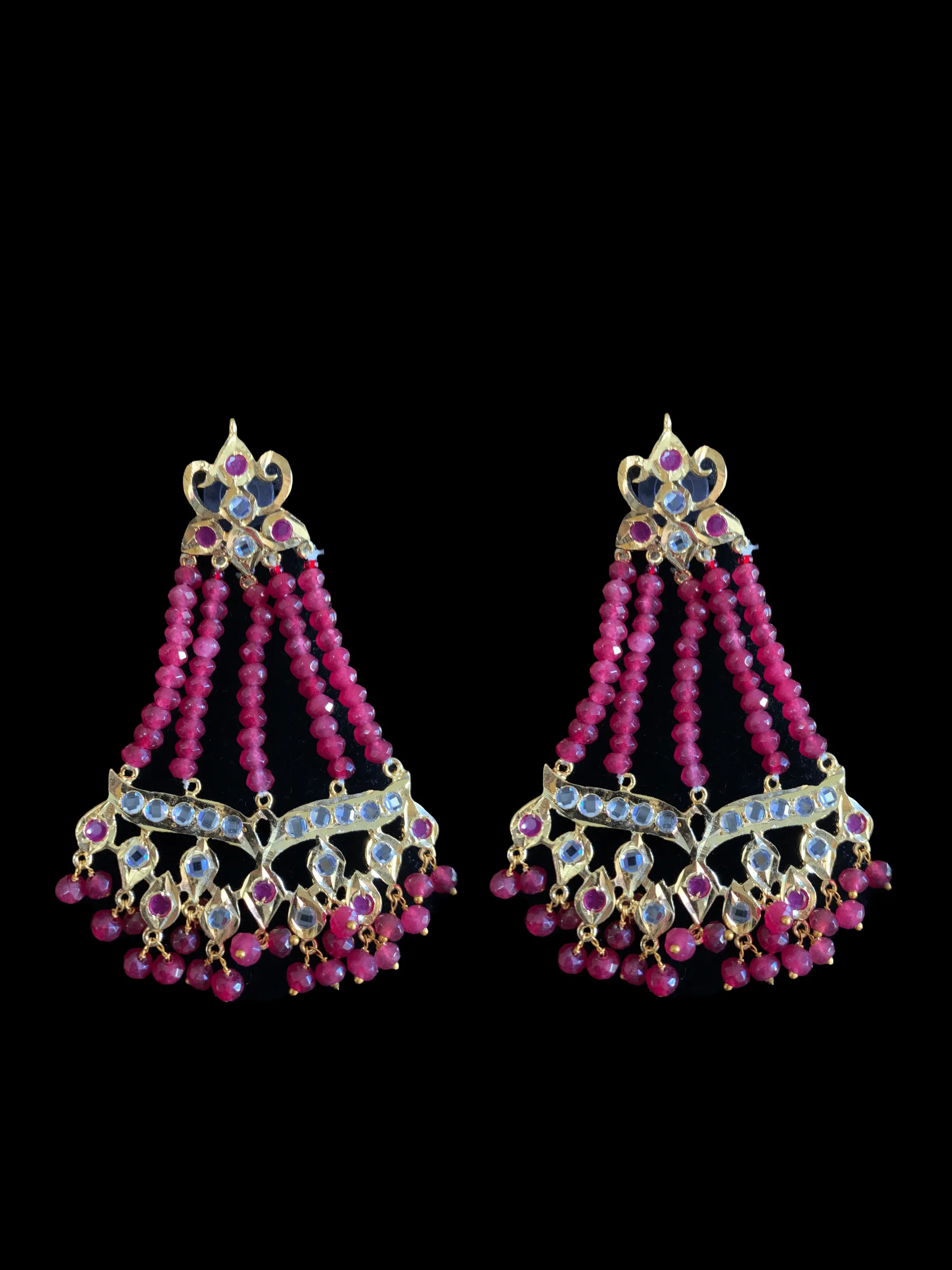 LN120 Cassie Ruby rani haar with earrings ( SHIPS IN 4 WEEKS  )