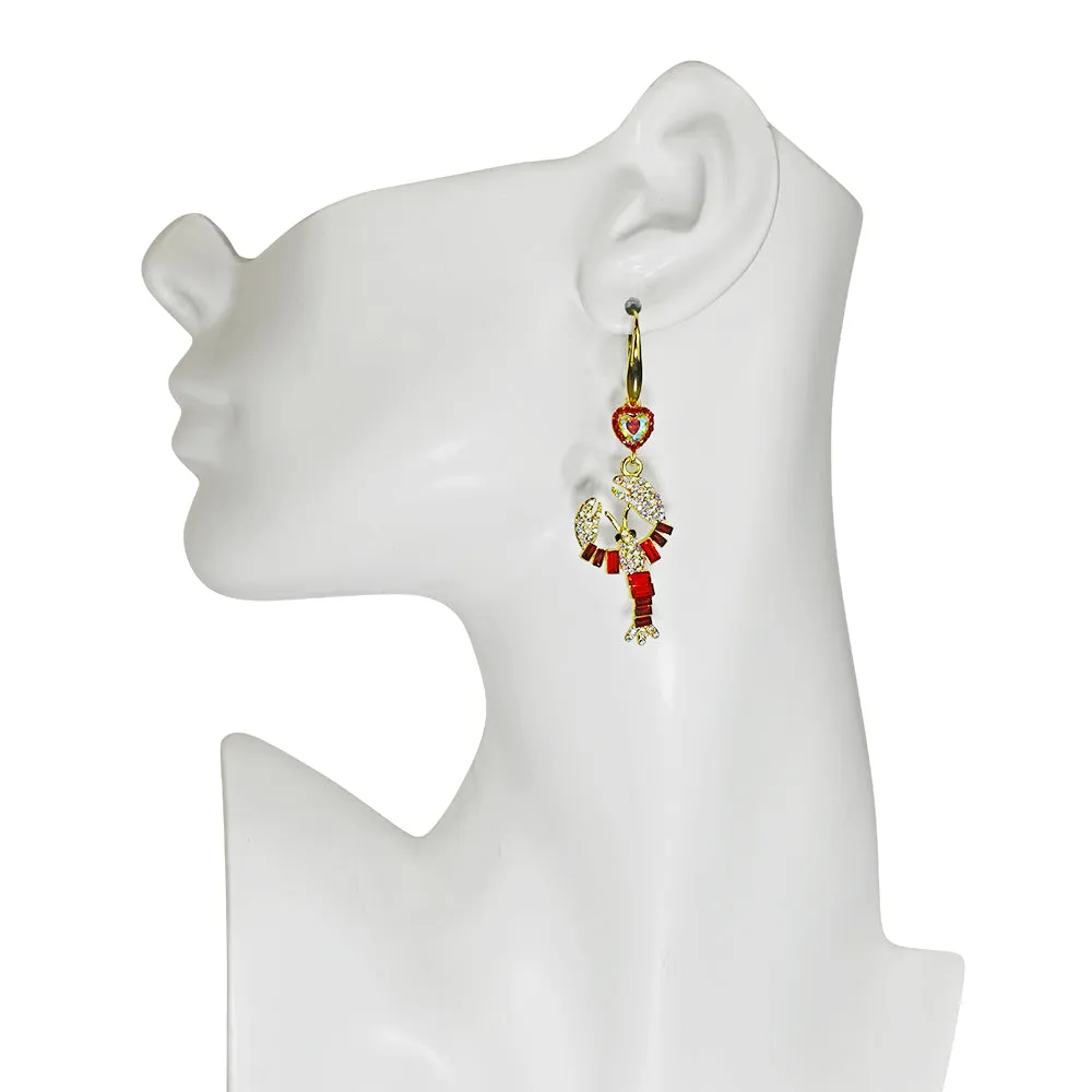 Lobster Love French Wire Earrings (Goldtone)