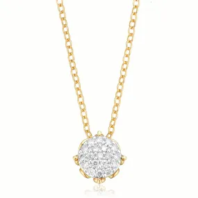 London 9ct Yellow Gold Round Brilliant Cut 1/4 CARAT tw of Diamonds Pendant