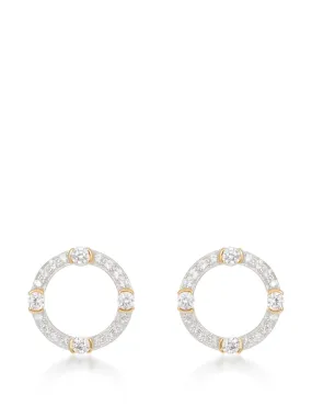 Luna gold circle stud earrings