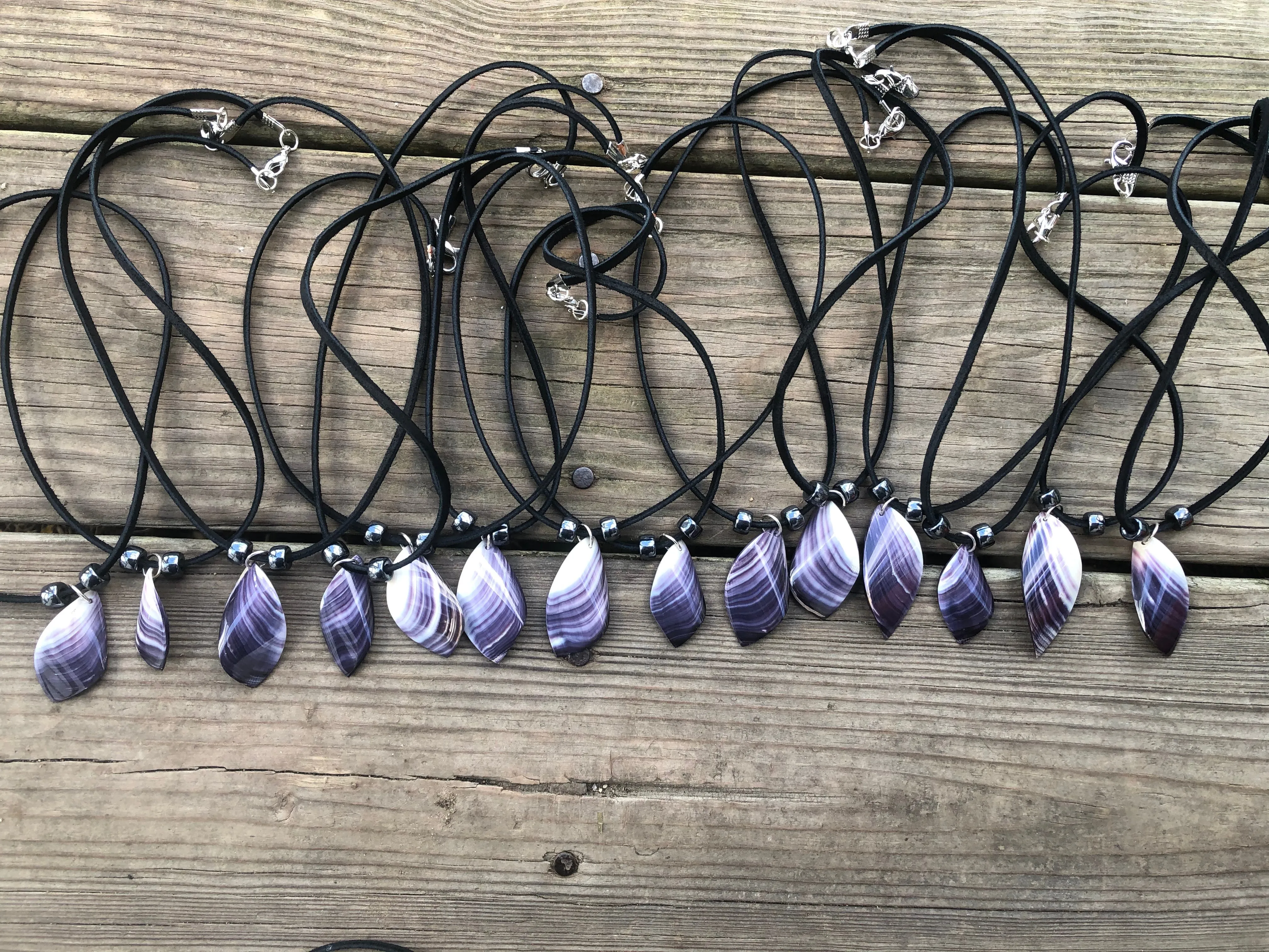 Magnificent Wampum Curved Necklaces