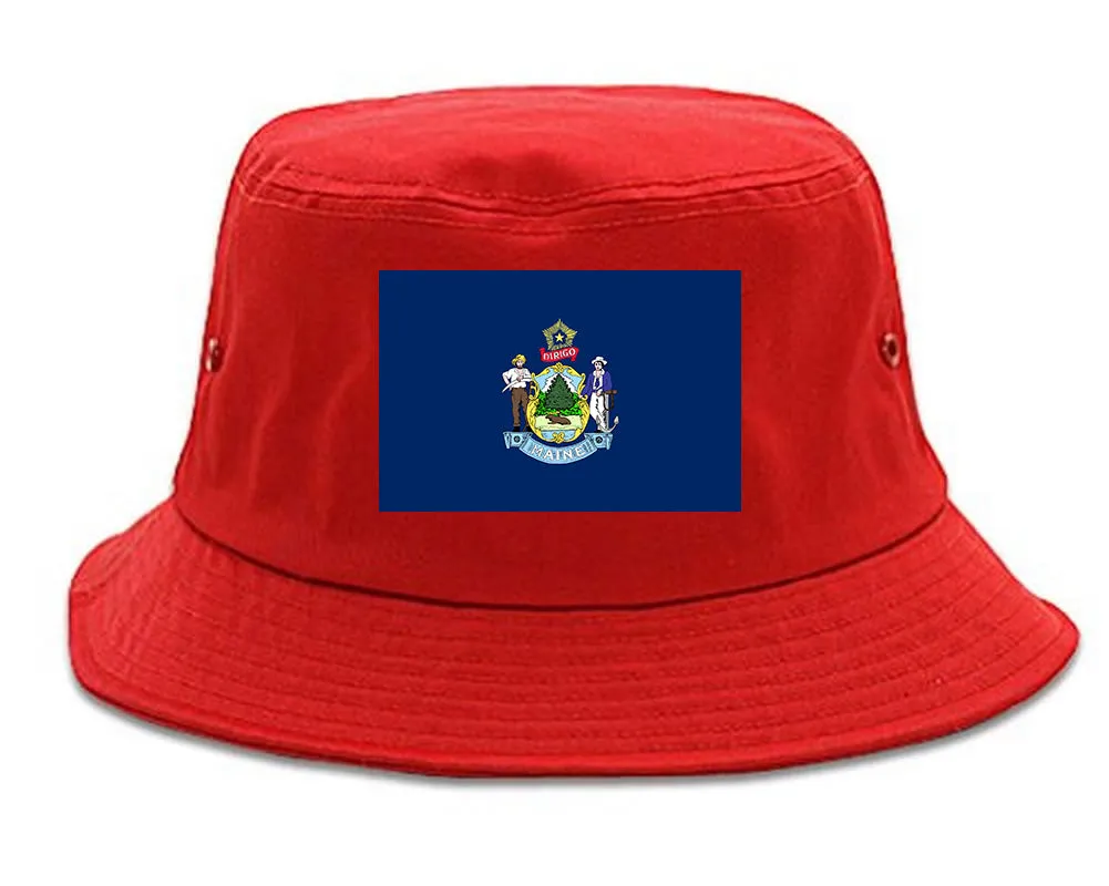 Maine State Flag ME Chest Mens Bucket Hat