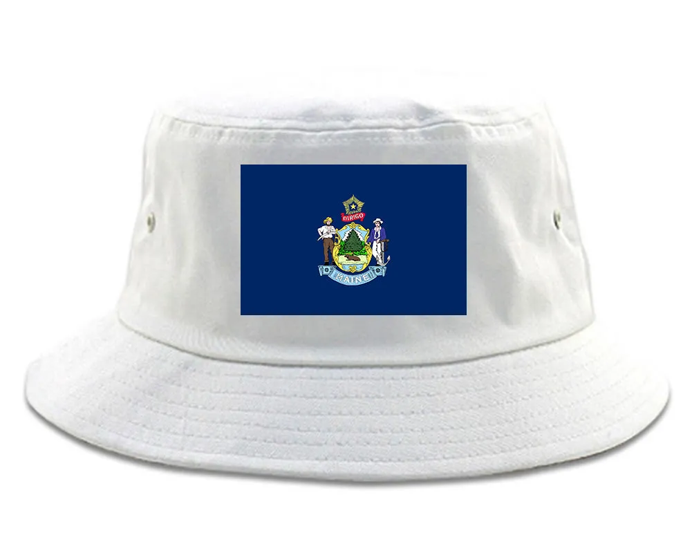 Maine State Flag ME Chest Mens Bucket Hat