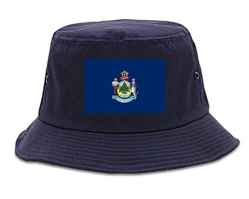 Maine State Flag ME Chest Mens Bucket Hat