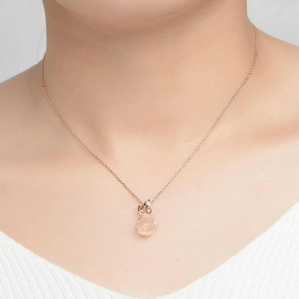 Majestic Rose Quartz & Garnet Necklace