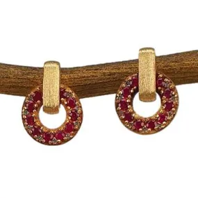 Marika 14K Gold, Ruby & Diamond Earrings M9317