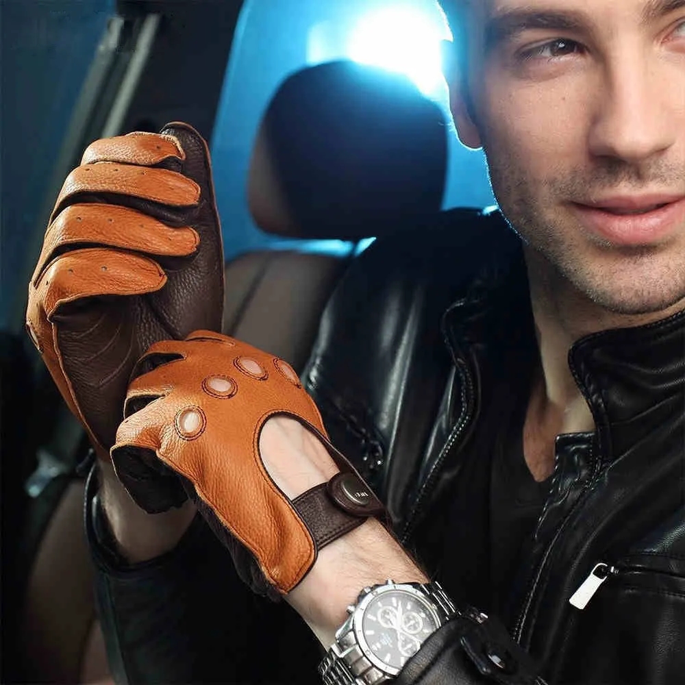 Men's Breathable Lambskin Driving Gloves