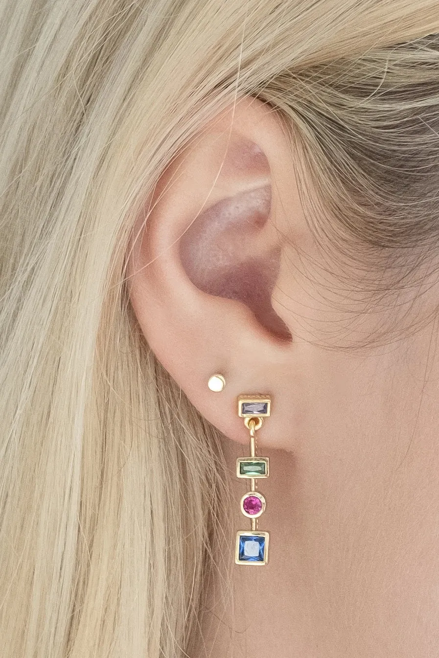 Modern Geometric Multicolor Drop Earrings