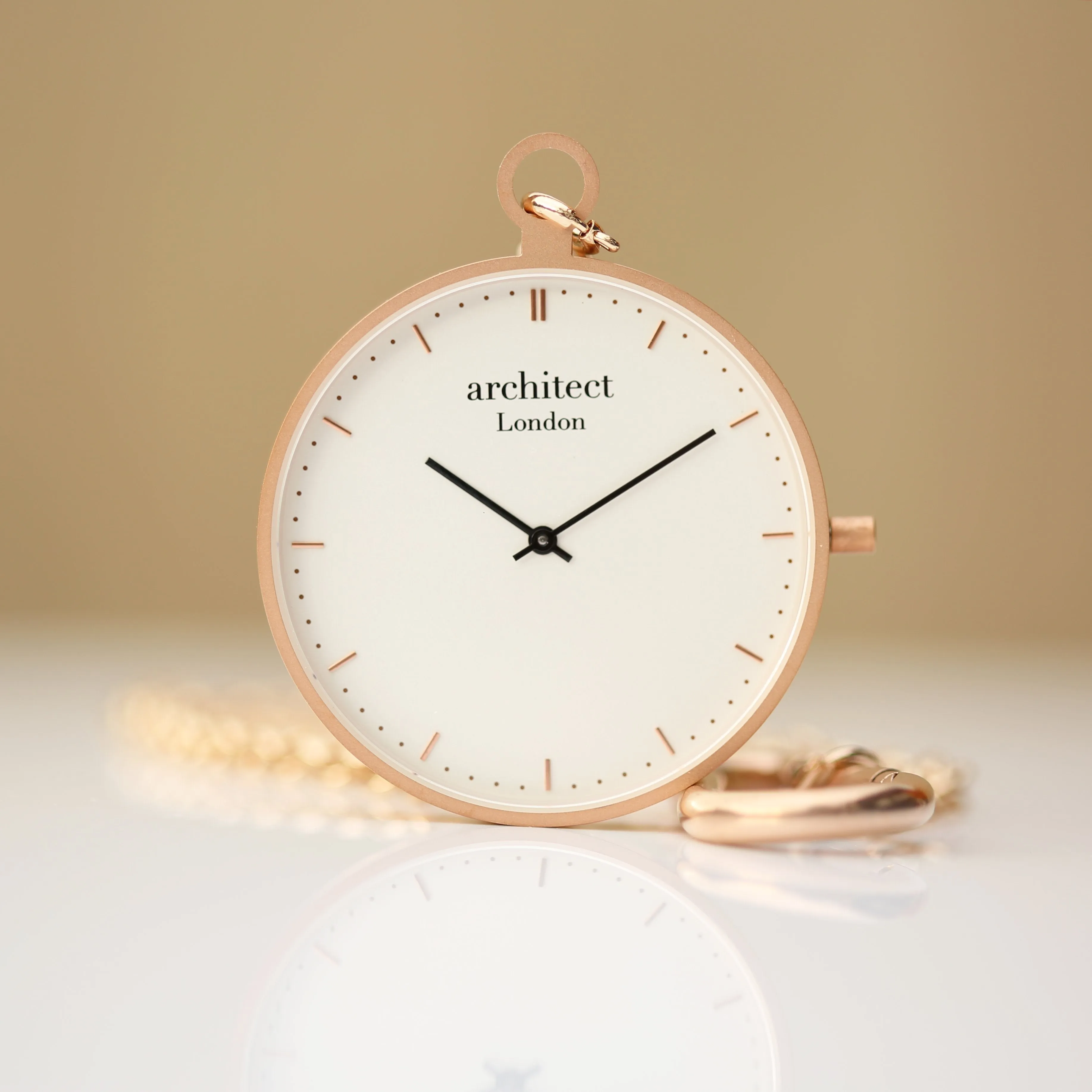 Modern Pocket Watch Rose Gold - Handwriting Engraving