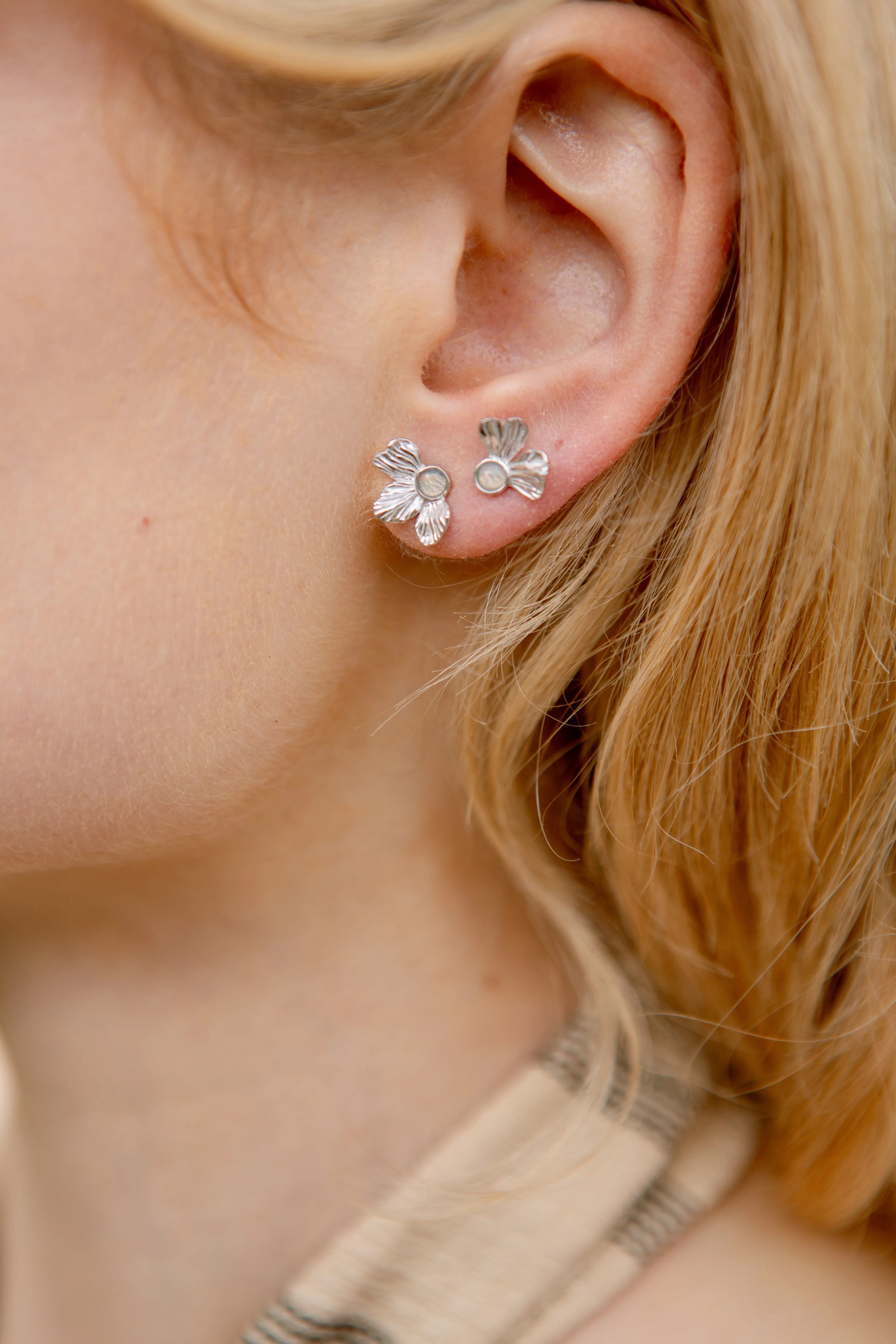 MORA ASYMMETRICAL PETALS STUD EARRINGS