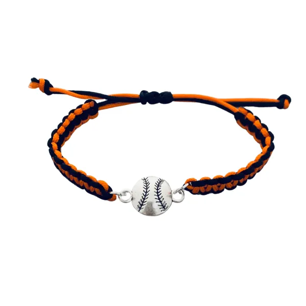 Multi Colored Softball Rope Bracelet - Pick Colors & Charms