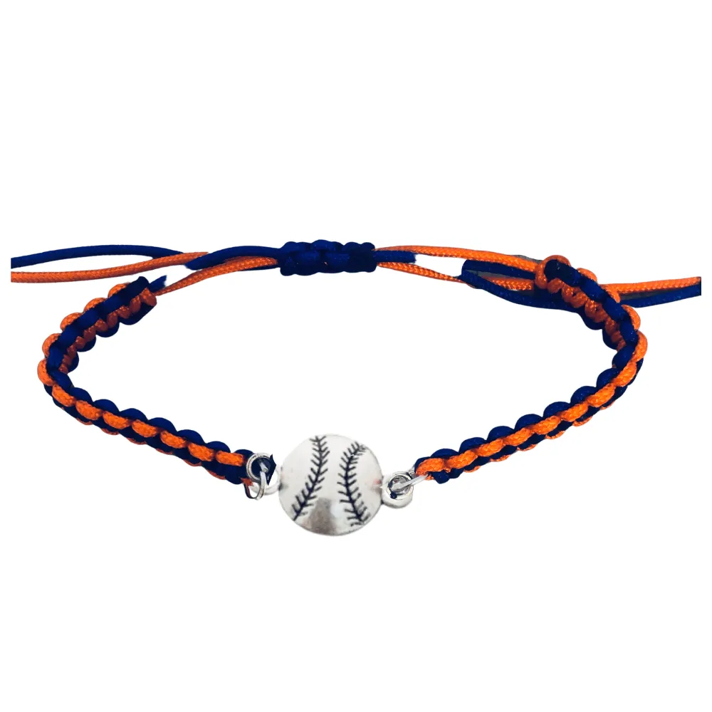 Multi Colored Softball Rope Bracelet - Pick Colors & Charms