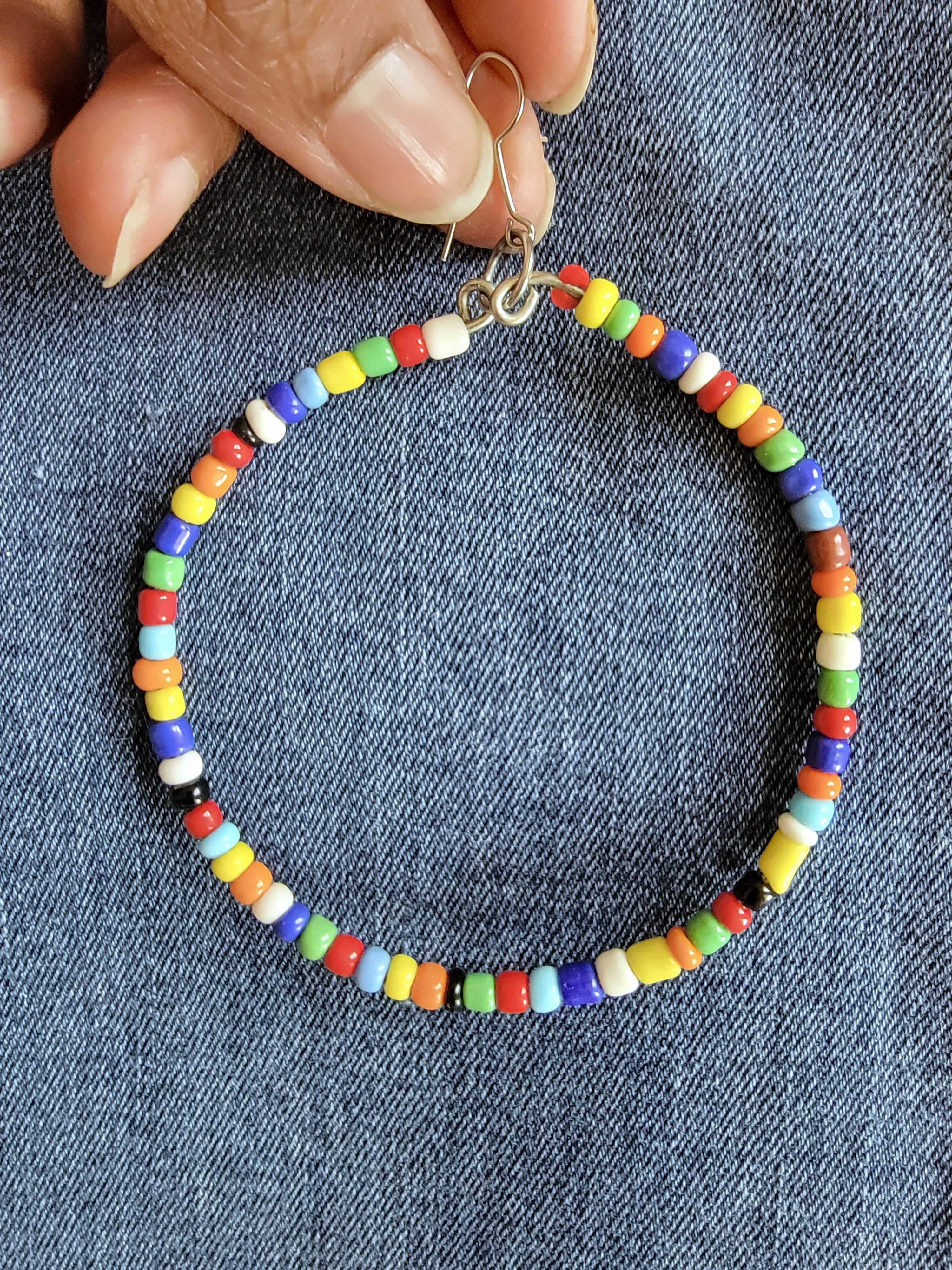 Multicolor Beaded Hoop Earrings