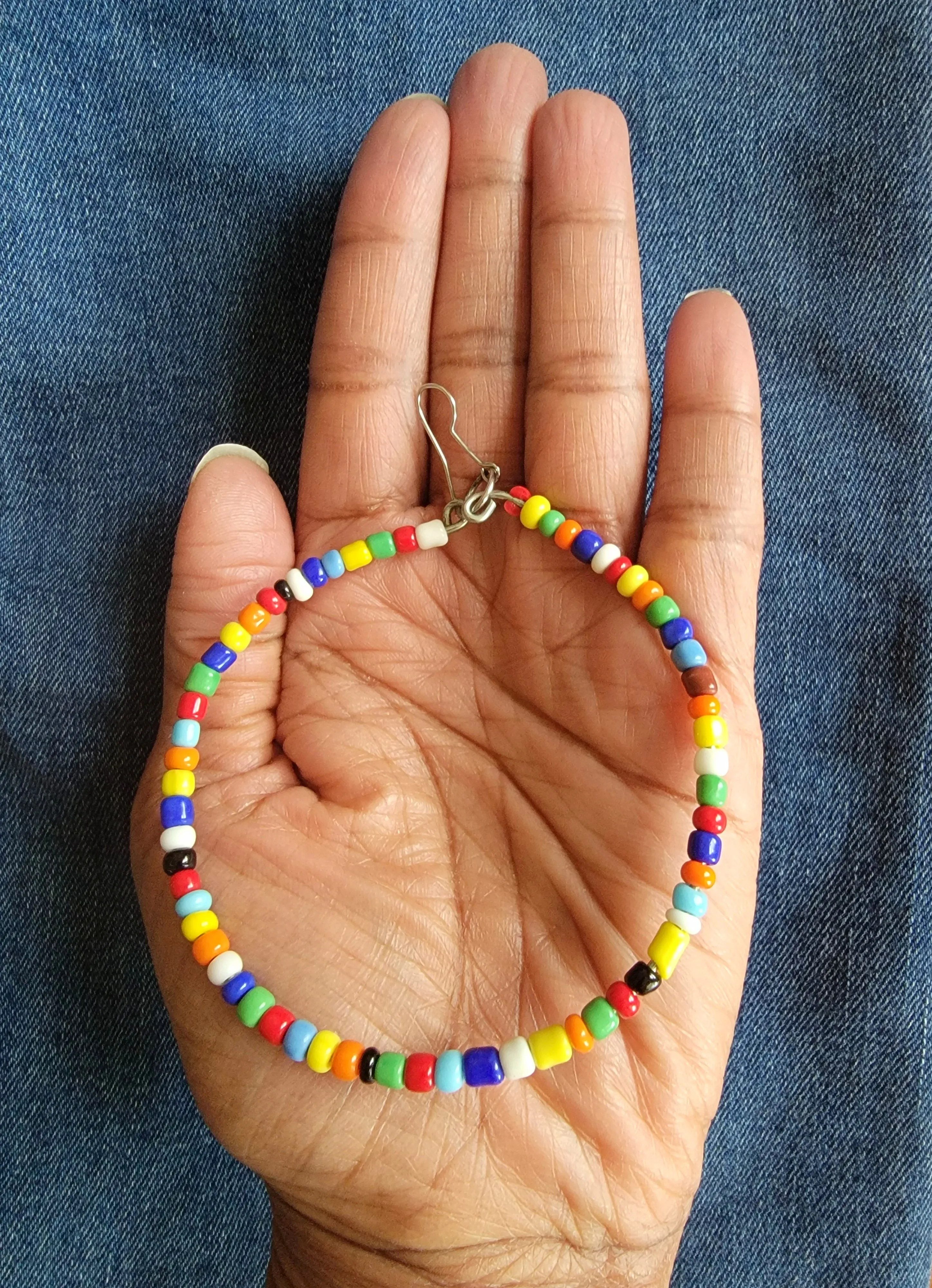 Multicolor Beaded Hoop Earrings