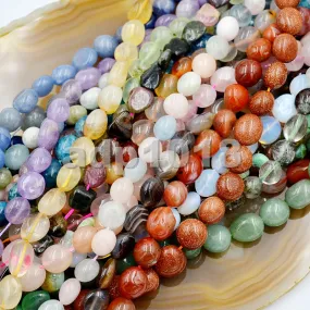 Natural Gemstone Freeform Potato 6x8-10x12mm Loose Beads on a 15.5" Strand