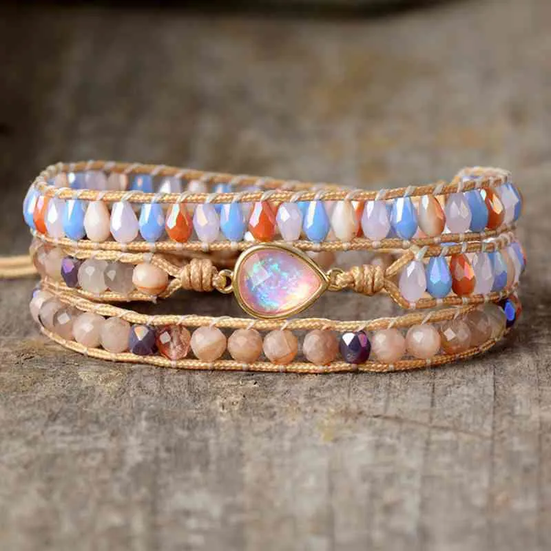 Opal Beaded Layered Bracelet