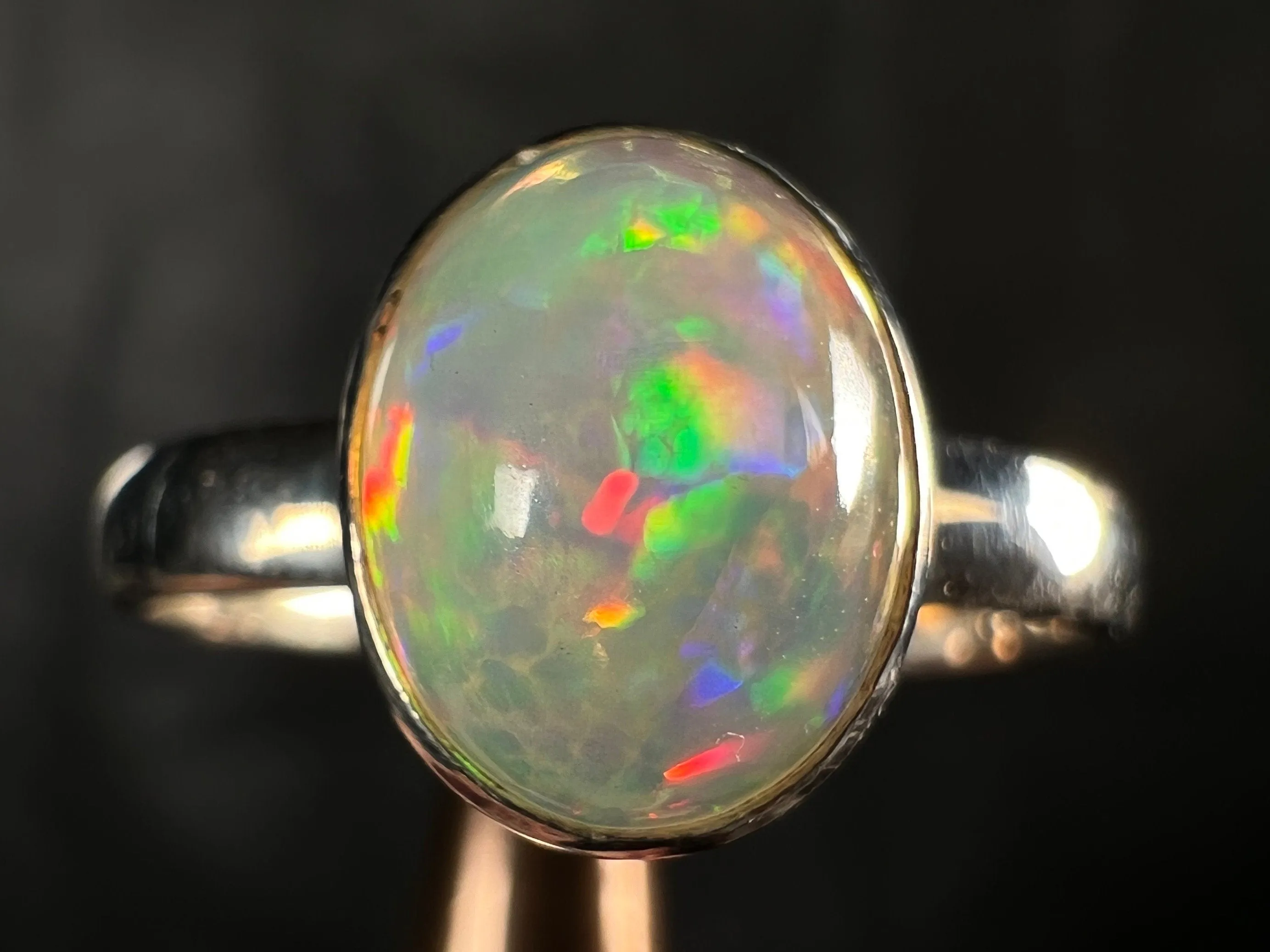 OPAL RING - Sterling Silver, Size 10 - Dainty Opal Ring, Opal Jewelry, Welo Opal, 51788