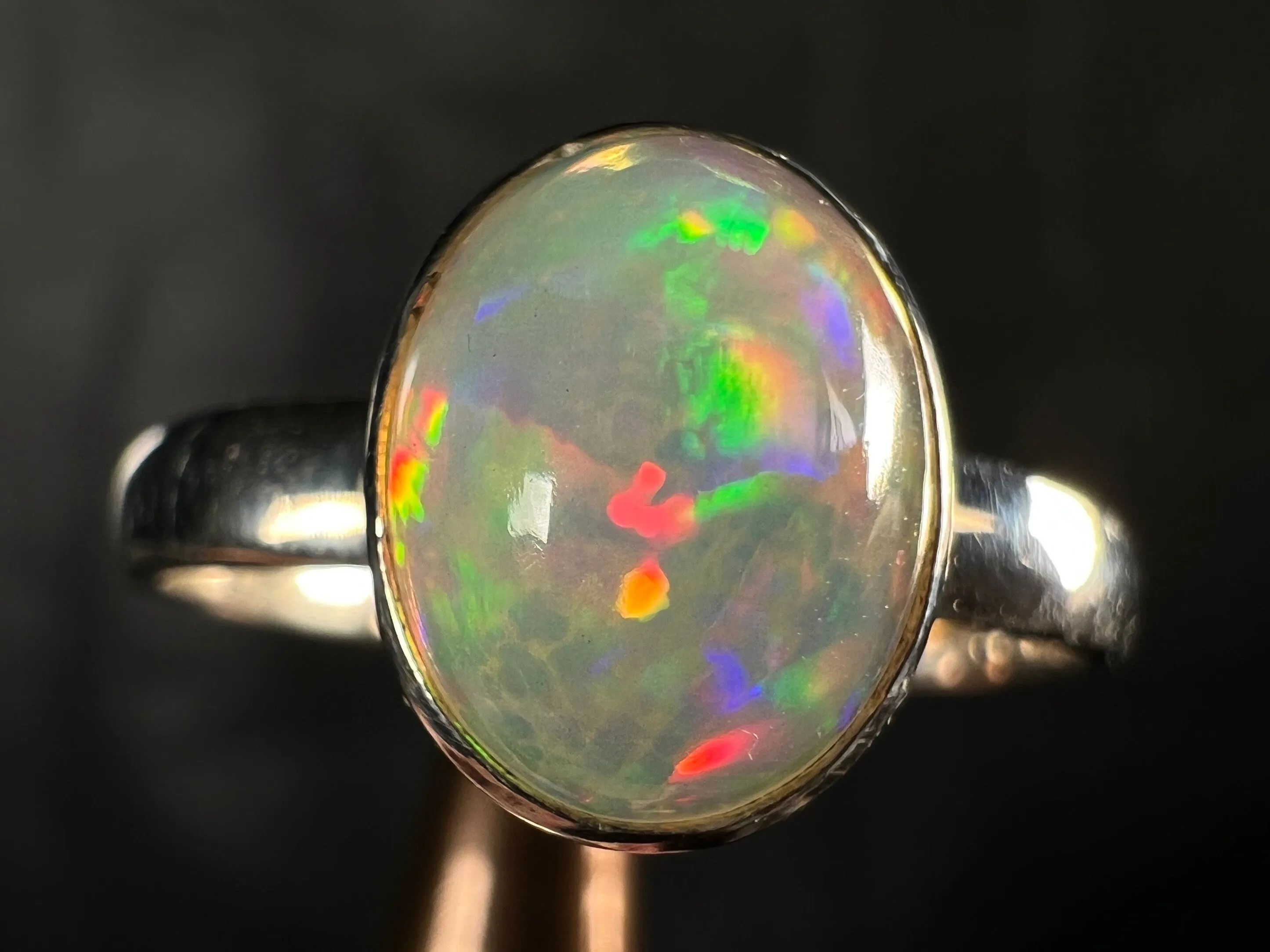 OPAL RING - Sterling Silver, Size 10 - Dainty Opal Ring, Opal Jewelry, Welo Opal, 51788