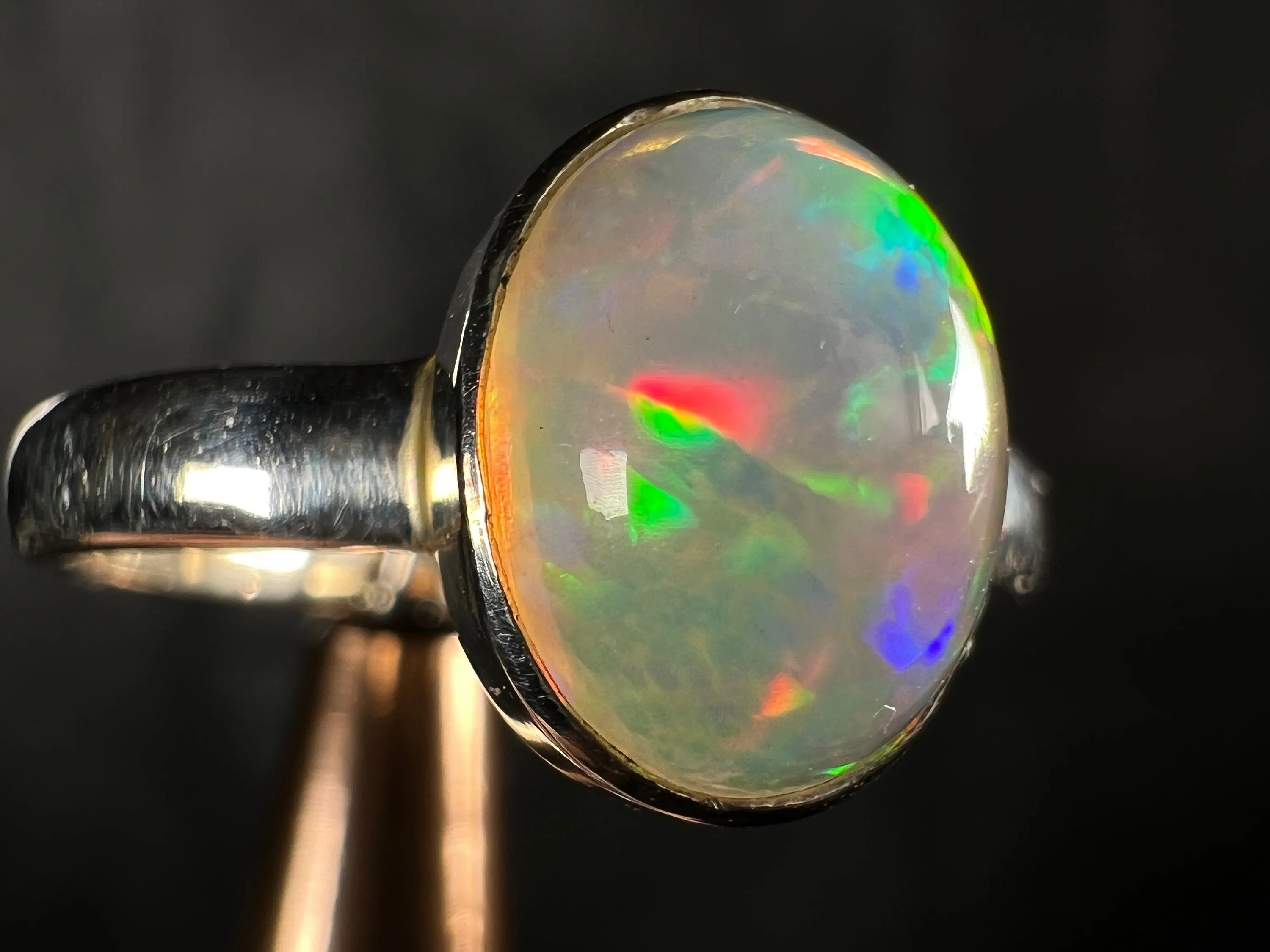 OPAL RING - Sterling Silver, Size 10 - Dainty Opal Ring, Opal Jewelry, Welo Opal, 51788