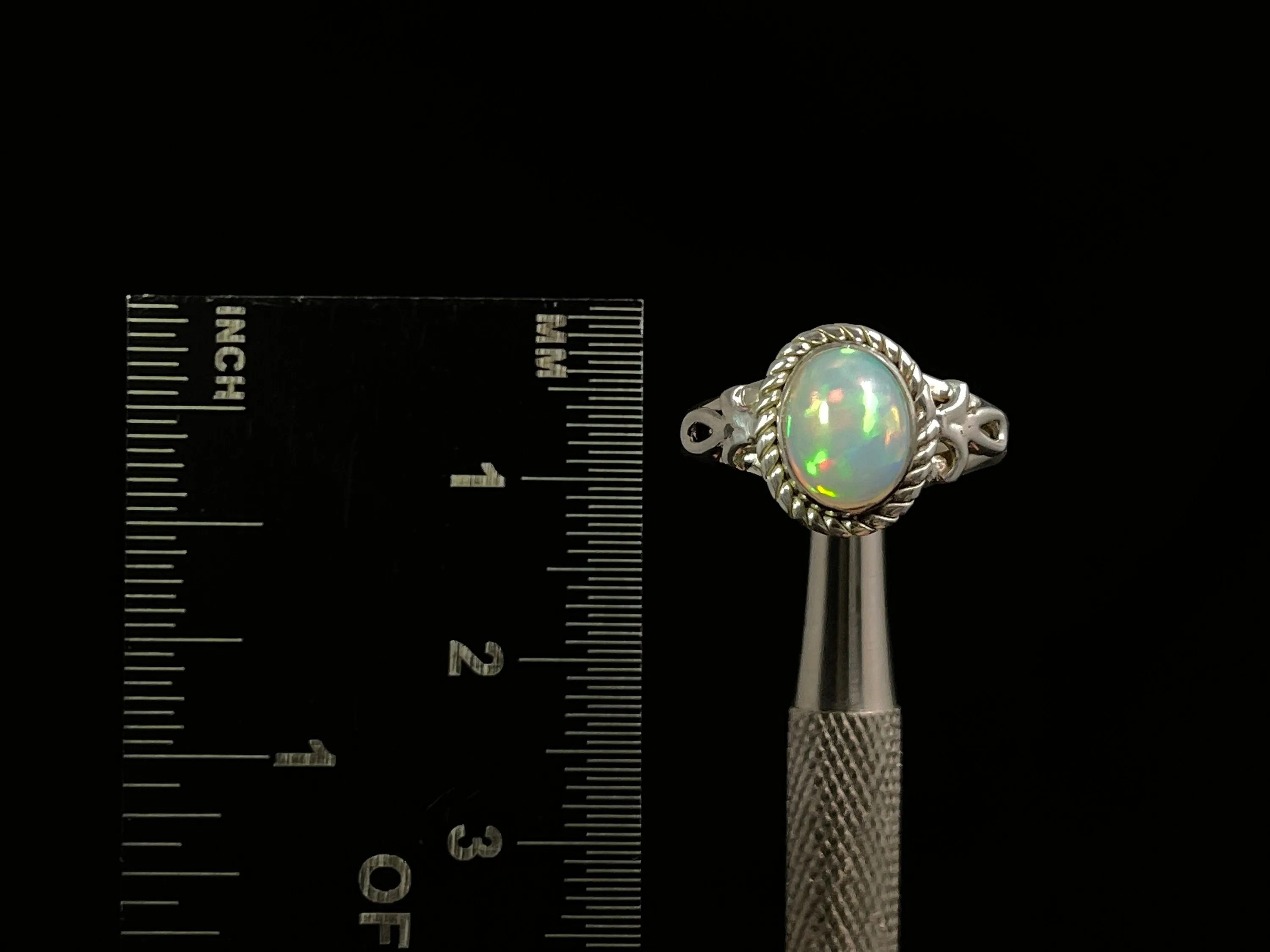 OPAL RING - Sterling Silver, Size 6.5 - Ethiopian Opal Rings for Women, Bridal Jewelry, Welo Opal, 49215