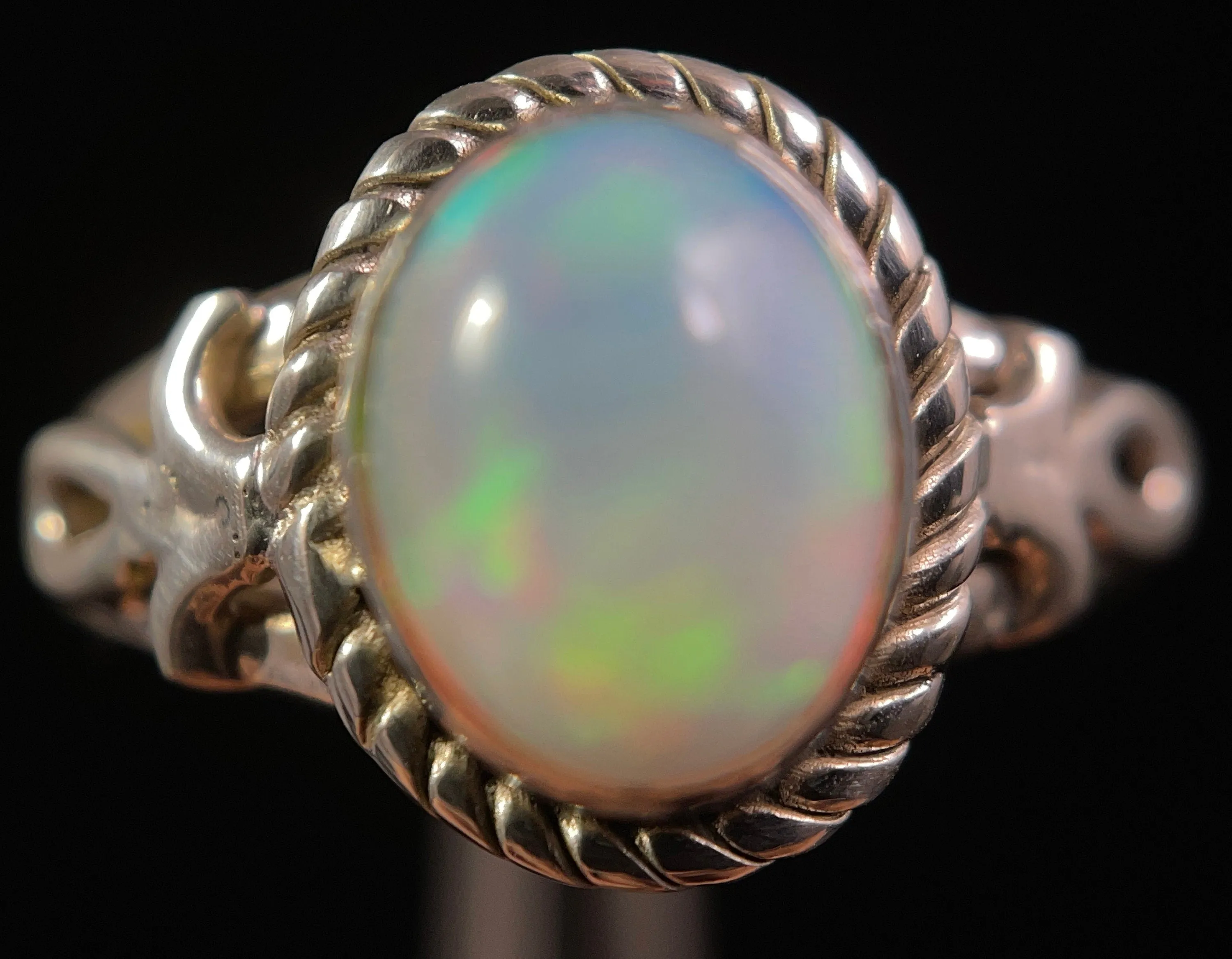 OPAL RING - Sterling Silver, Size 6.5 - Ethiopian Opal Rings for Women, Bridal Jewelry, Welo Opal, 49215