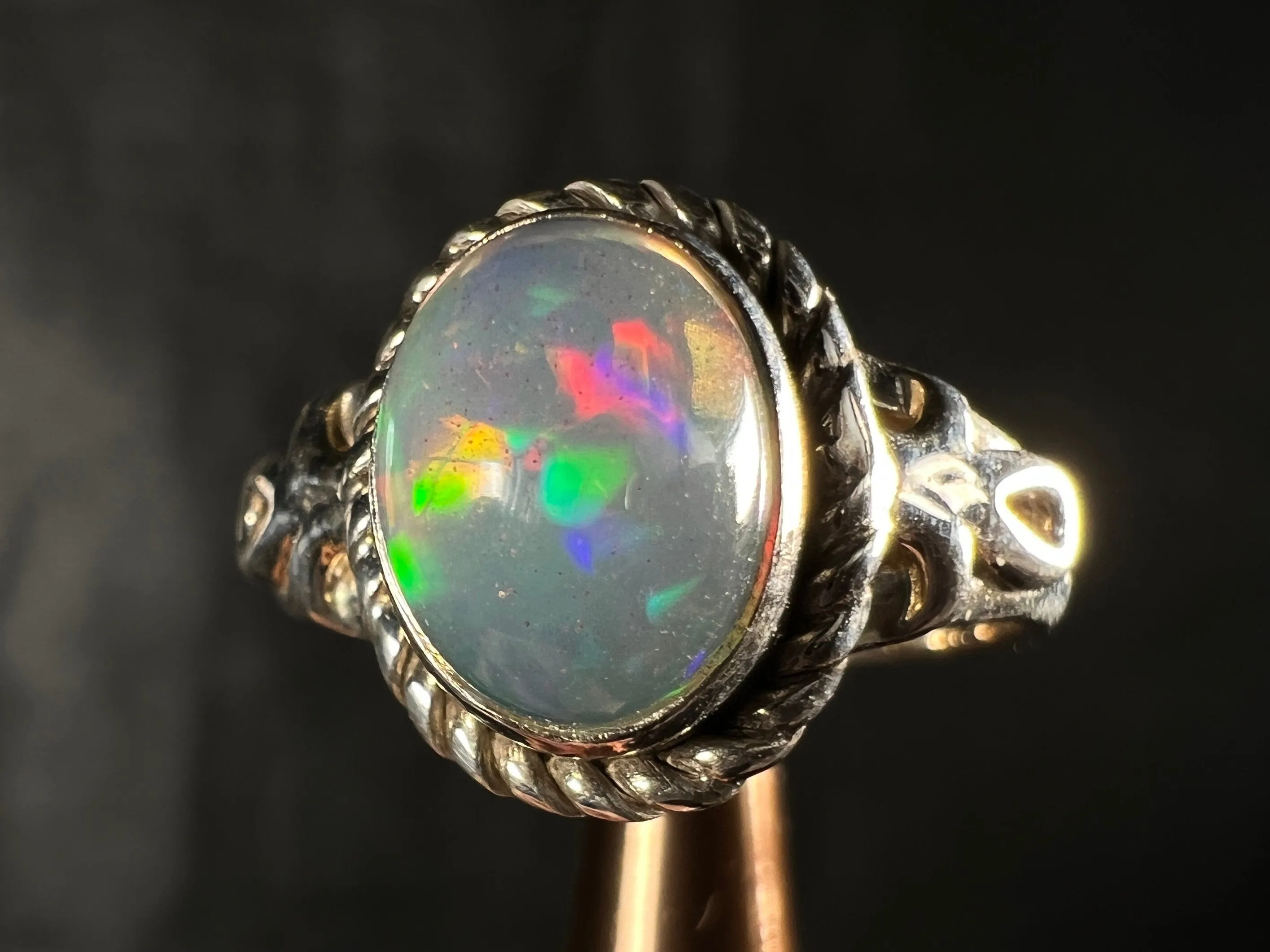 OPAL RING - Sterling Silver, Size 7 - Ethiopian Opal Rings for Women, Bridal Jewelry, Welo Opal, 51755