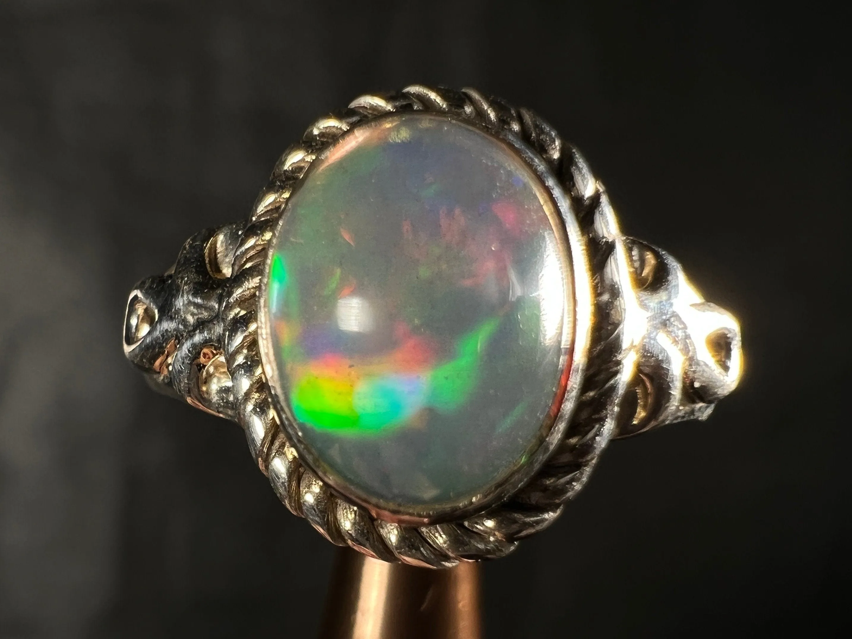 OPAL RING - Sterling Silver, Size 7 - Ethiopian Opal Rings for Women, Bridal Jewelry, Welo Opal, 51755