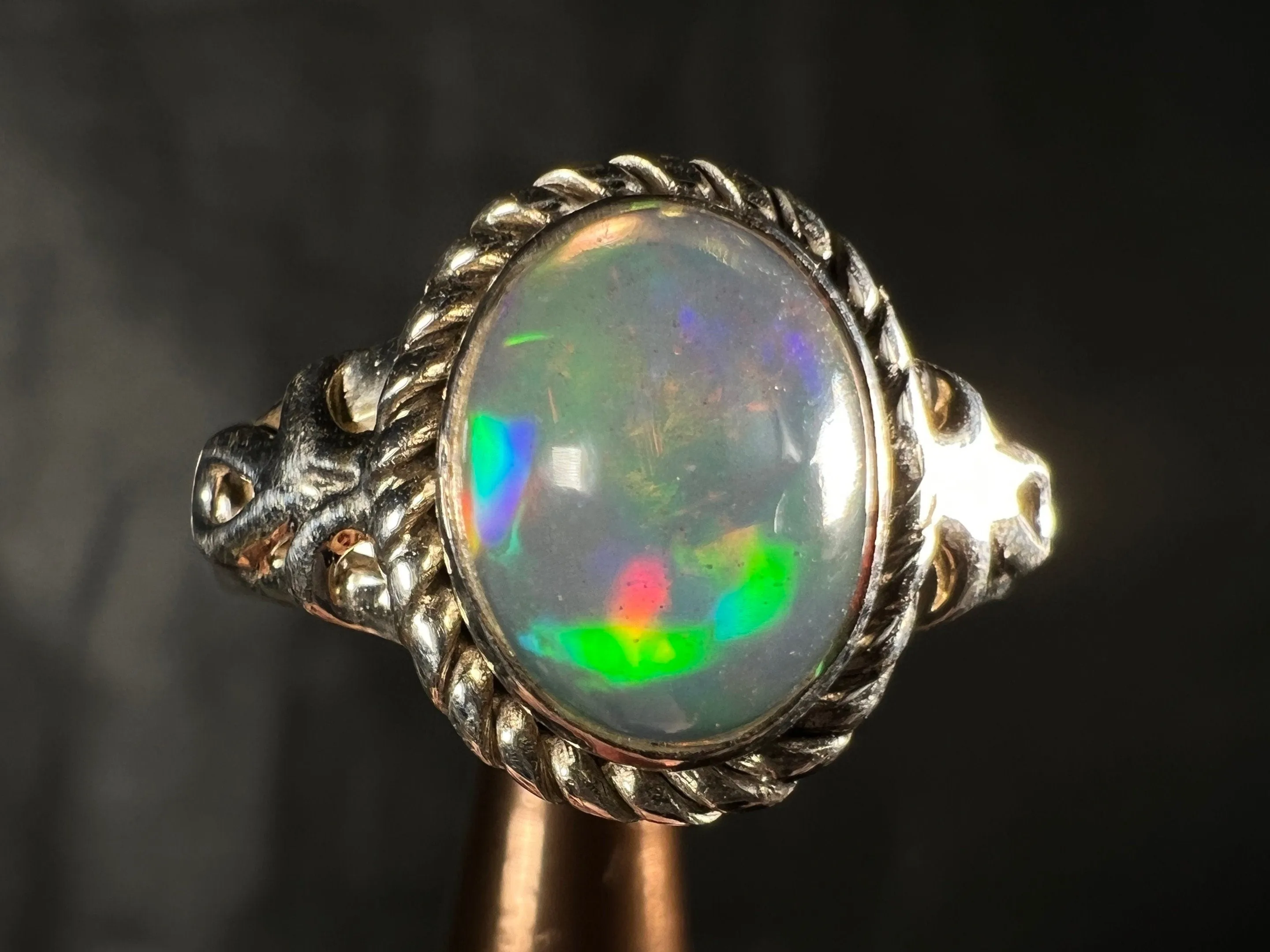 OPAL RING - Sterling Silver, Size 7 - Ethiopian Opal Rings for Women, Bridal Jewelry, Welo Opal, 51755