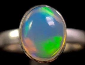 OPAL RING - Sterling Silver, Size 9.5 - Dainty Opal Ring, Opal Jewelry, Welo Opal, 49249