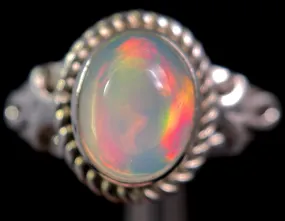 OPAL RING - Sterling Silver, Size 9.5 - Ethiopian Opal Rings for Women, Bridal Jewelry, Welo Opal, 49170