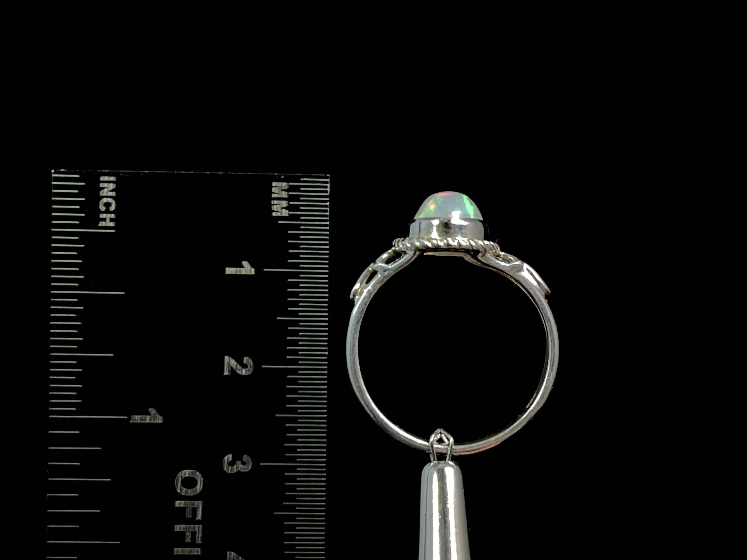 OPAL RING - Sterling Silver, Size 9.5 - Ethiopian Opal Rings for Women, Bridal Jewelry, Welo Opal, 49170