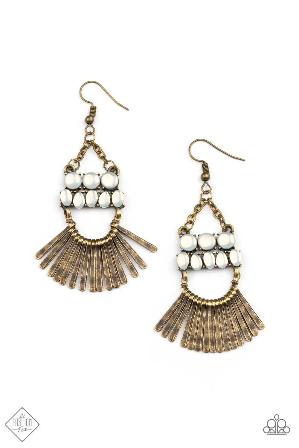 Open Door Jewelry - A FLARE For Fierceness - Brass Earrings - Paparazzi Accessories