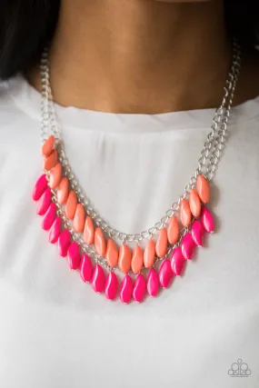 Open Door Jewelry - Beaded Boardwalk - Pink Necklace - Paparazzi Accessories