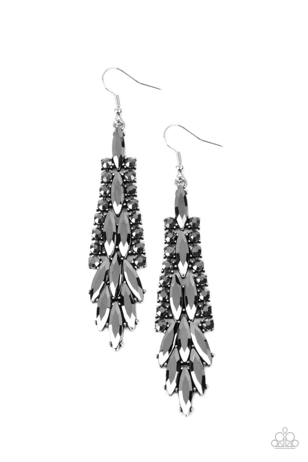 Open Door Jewelry - Crown Heiress - Silver Earrings - Paparazzi Accessories