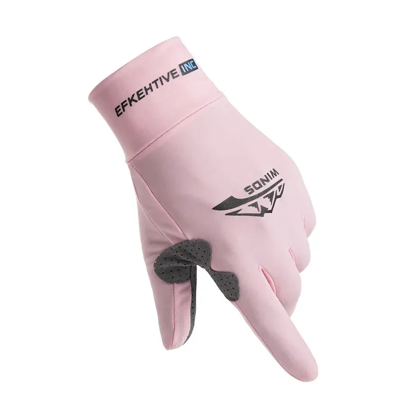 Outdoor Sports Cycling Gloves Man Summer Touchscreen Fishing Thin Ice Silk Breathable Running Fitness Driving Female Non-Slip